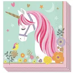 Tesco Magical Unicorn Luncheon Napkins 33cm 2Ply - Pack of 16 offer