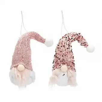 Tesco Assorted Christmas Pink Sparkle Gonk Hanging Decoration 24cm offer