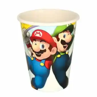 Tesco Super Mario Paper Cups 266ml - Pack of 8 offer