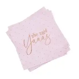 Tesco She Said Yaaas Hen Party Biodegradable Luncheon Napkins 33cm 3Ply - Pack of 20 offer