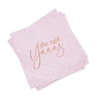 Tesco She Said Yaaas Hen Party Biodegradable Luncheon Napkins 33cm 3Ply - Pack of 20 offer