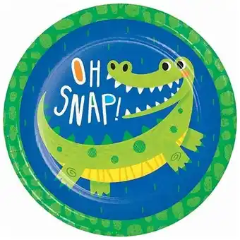 Tesco Alligator Party Round Paper Plates 22cm - Pack of 8 offer