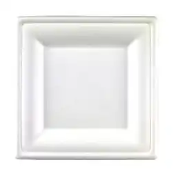 Tesco White Square Compostable Bagasse Plates 26cm - Pack of 25 offer