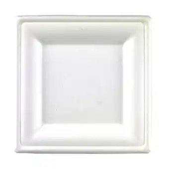 Tesco White Square Compostable Bagasse Plates 26cm - Pack of 25 offer