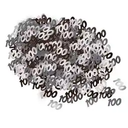 Tesco Black Glitz 100th Birthday Table Confetti - 14 Grams offer