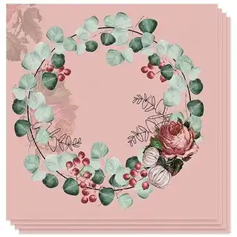 Tesco Wreath of Eucalyptus Christmas Premium Decoupage Luncheon Napkins 3 Ply 33cm - Pack of 20 offer