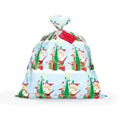 Tesco Colourful Santa Christmas Jumbo Plastic Gift Bag 111cm offer