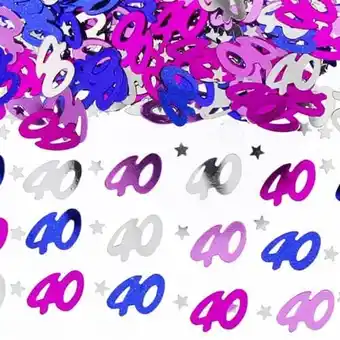 Tesco 40th Birthday Pink Table Confetti - 14 Grams offer