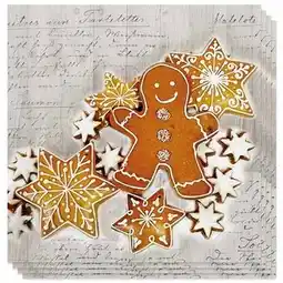 Tesco Gingerman Christmas Baking Premium Decoupage Luncheon Napkins 3 Ply 33cm - Pack of 20 offer