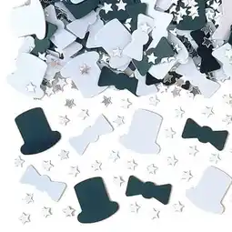 Tesco White and Black 'Night on the Town' with Silver Stars Table Confetti - 14 Grams offer