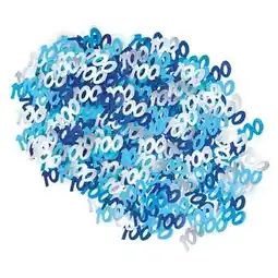 Tesco Blue Glitz 100th Birthday Table Confetti - 14 Grams offer