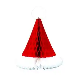 Tesco Santa Hat Christmas Honeycomb Hanging Decoration 30cm offer