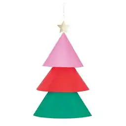 Tesco Vibrant Christmas Tree Paper Chandelier Hanging Decoration 38cm offer