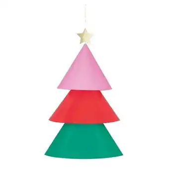 Tesco Vibrant Christmas Tree Paper Chandelier Hanging Decoration 38cm offer