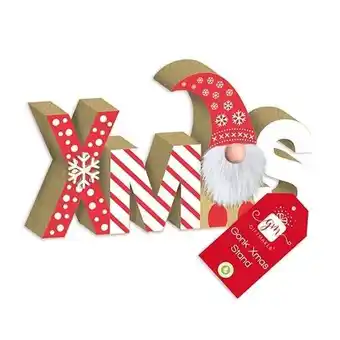 Tesco Xmas Gonk Wooden Christmas Sign Decoration 23cm offer