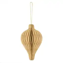 Tesco Beige Honeycomb Droplet Hanging Paper Bauble Decoration 12cm offer