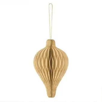 Tesco Beige Honeycomb Droplet Hanging Paper Bauble Decoration 12cm offer