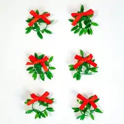 Tesco Mini Christmas Wreath Decorations 4cm - Pack of 6 offer