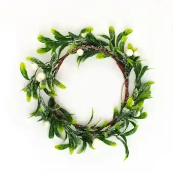 Tesco Artificial Christmas Mistletoe Wreath Decoration 25cm offer