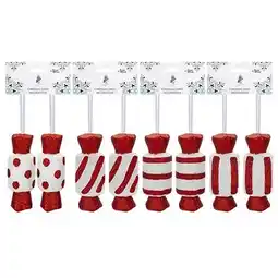 Tesco Assorted Christmas Red & White Glitter Candy Cane Sweets Hanging Tree Decorations - Pack of 2 offer