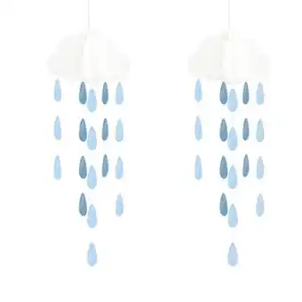 Tesco Blue Baby Shower Clouds With Droplets Hanging Decoration 80cm - Pack of 2 offer