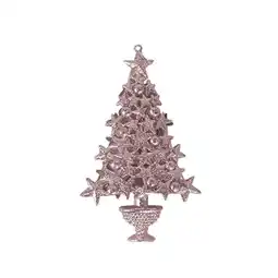 Tesco Rose Gold Glittered Christmas Tree Hanging Decoration 16cm offer