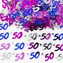 Tesco 50th Birthday Pink Table Confetti – 14 Grams offer