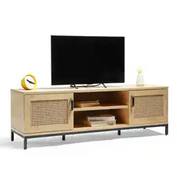 Tesco Spinningfield Wood Effect Rattan TV Unit For TV's up to 55 offer