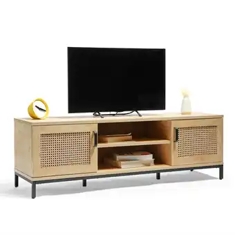 Tesco Spinningfield Wood Effect Rattan TV Unit For TV's up to 55 offer