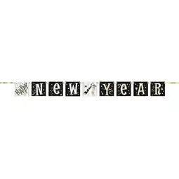 Tesco Happy New Year Cardboard Block Banner 152cm offer