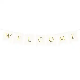 Tesco White & Gold Welcome Cardboard Letter Banner 250cm offer