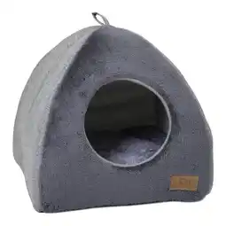 Tesco Living and Home Small Triangular Dog Cat House with Soft Plush - Dark Grey offer