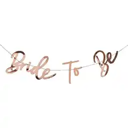 Tesco Rose Gold Foil Bride To Be Hen Party Cardboard Letter Banner 200cm offer