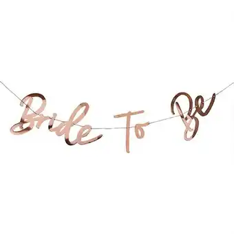 Tesco Rose Gold Foil Bride To Be Hen Party Cardboard Letter Banner 200cm offer