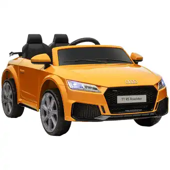 Tesco HOMCOM 12V Battery Licensed Audi TT RS Ride-On Car w/ Remote, Headlight - Yellow offer