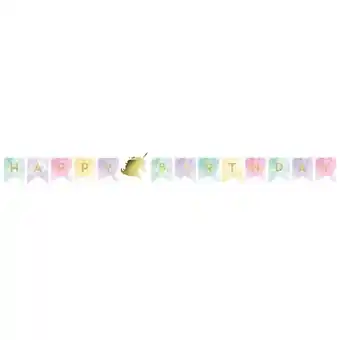 Tesco Unicorn Sparkle Shaped Happy Birthday Cardboard Letter Banner 167cm offer