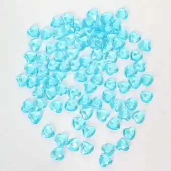 Tesco Baby Blue 12mm Heart Diamonds Premium Table Gems 28g offer