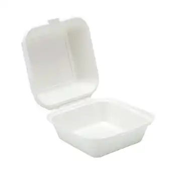 Tesco White Compostable Bagasse Takeaway Burger Box 15cm - Pack of 25 offer