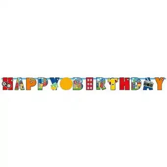 Tesco Happy Birthday Party Town Cardboard Letter Banner 170cm offer