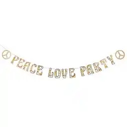 Tesco Peace Love Party Cardboard Letter Banner 200cm offer