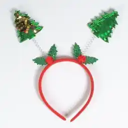 Tesco Sequin Festive Trees Headband Bopper Christmas Fancy Dress offer