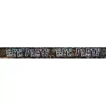 Tesco Black Glitz 'Hen Party' Prismatic Banner - 12 Ft / 366cm offer