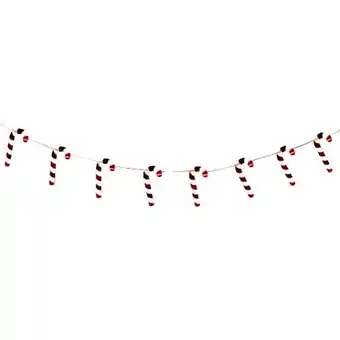 Tesco Christmas Foiled Candy Cane Paper Garland Hanging Decoration 2m offer