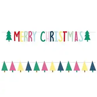 Tesco Colourful Merry Christmas Letter Banner Kit offer