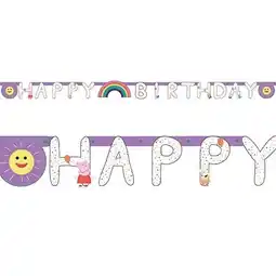 Tesco Happy Birthday Peppa Pig Cardboard Letter Banner 220cm offer