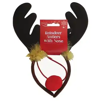 Tesco Christmas Reindeer Antlers With Nose Headband Fancy Dress offer