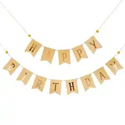 Tesco Gold Happy Birthday with Pom Poms Cardboard Letter Banner Kit offer