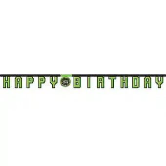 Tesco Gaming Party Happy Birthday Cardboard Jointed Letter Banner 218cm offer