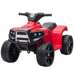 Tesco HOMCOM 6 V Kids Ride on Cars Electric ATV for 18-36 months Toddlers Black+Red offer