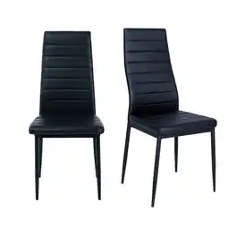 Tesco Living and Home Dining Chairs Set of 2, Modern Faux Leather High Back Chairs offer